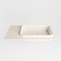RIDGE Linen Einbauwaschbecken aus solid surface (mineralwerkstoff) 80cm. Waschbeckenposition Rechts.-2