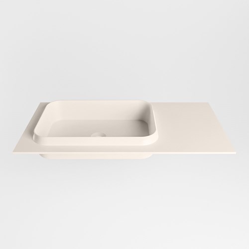 RIDGE Linen Lavabo encastré solid surface 90cm. Position lavabo Gauche.-2