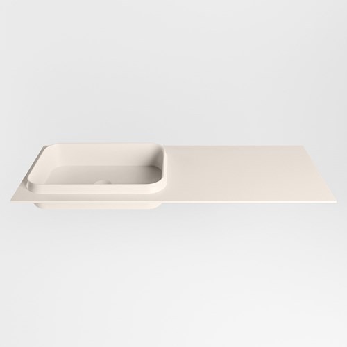 RIDGE Linen solid surface inbouw / inleg wastafel 120cm. Positie wasbak links.-2