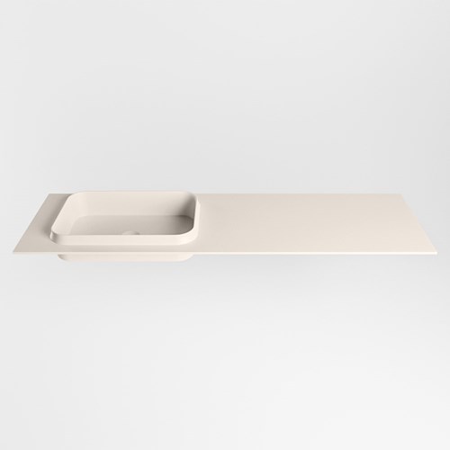 RIDGE Linen solid surface inbouw / inleg wastafel 151cm. Positie wasbak links.-2