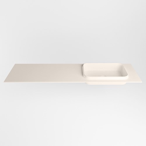 RIDGE Linen Lavabo encastré solid surface 161cm. Position lavabo Droite.-2