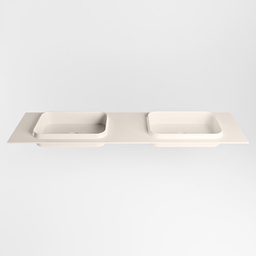 RIDGE Linen Einbauwaschbecken aus solid surface (mineralwerkstoff) 181cm. Waschbeckenposition Doppelt.-2