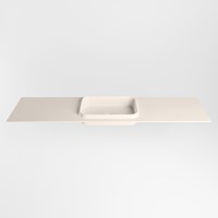 RIDGE Linen Lavabo encastré solid surface 180cm. Position lavabo Centrée.-2