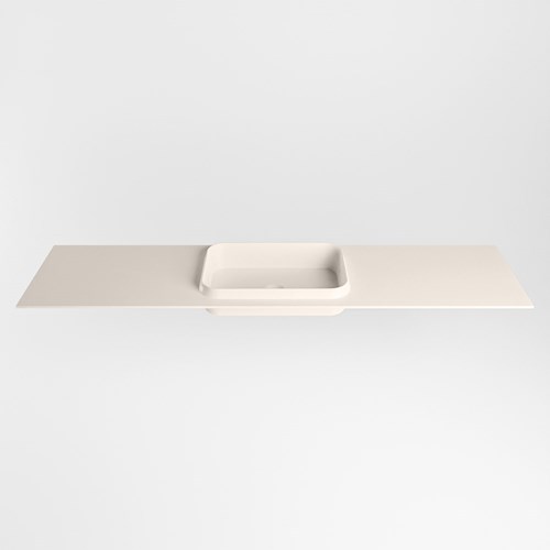 RIDGE Linen Lavabo encastrado de solid surface 180cm. Posición del fregadero Centro.-2