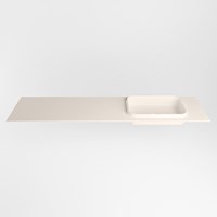 RIDGE Linen solid surface inbouw / inleg wastafel 181cm. Positie wasbak rechts.-2
