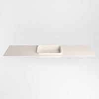 RIDGE Linen Einbauwaschbecken aus solid surface (mineralwerkstoff) 190cm. Waschbeckenposition Mittig.-2