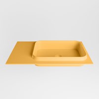 RIDGE Ocher Einbauwaschbecken aus solid surface (mineralwerkstoff) 81cm. Waschbeckenposition Rechts.-2