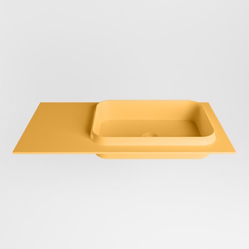 RIDGE Ocher Lavabo encastré solid surface 90cm. Position lavabo Droite.-2