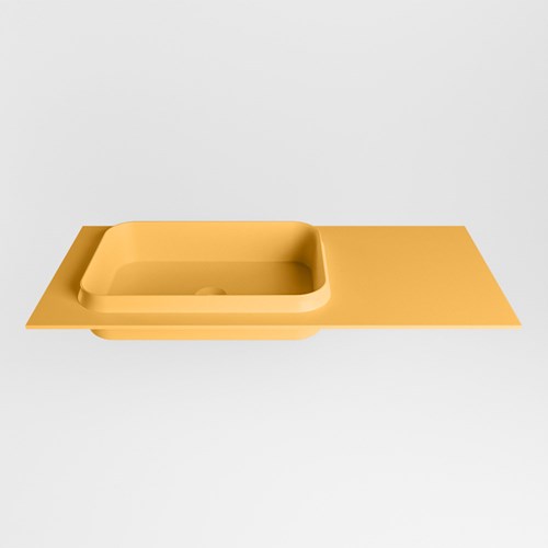 RIDGE Ocher solid surface inbouw / inleg wastafel 100cm. Positie wasbak links.-2