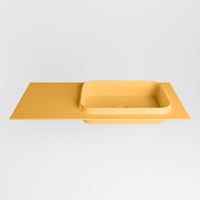 RIDGE Ocher Einbauwaschbecken aus solid surface (mineralwerkstoff) 101cm. Waschbeckenposition Rechts.-2
