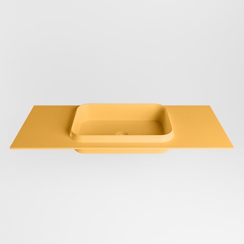 RIDGE Ocher Lavabo encastré solid surface 111cm. Position lavabo Centrée.-2