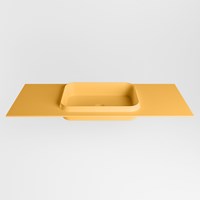 RIDGE Ocher Einbauwaschbecken aus solid surface (mineralwerkstoff) 121cm. Waschbeckenposition Mittig.-2