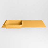 RIDGE Ocher solid surface inbouw / inleg wastafel 131cm. Positie wasbak links.-2