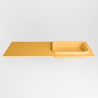 RIDGE Ocher Lavabo encastrado de solid surface 130cm. Posición del fregadero Derecho.-2