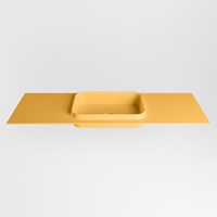 RIDGE Ocher solid surface inbouw / inleg wastafel 140cm. Positie wasbak midden.-2