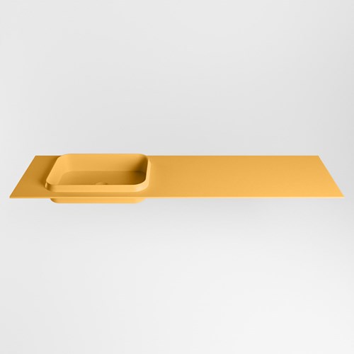 RIDGE Ocher Lavabo encastrado de solid surface 170cm. Posición del fregadero Izquierda.-2