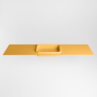 RIDGE Ocher Lavabo encastrado de solid surface 191cm. Posición del fregadero Centro.-2