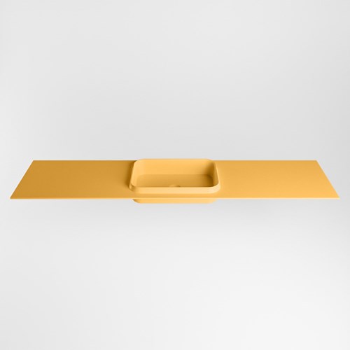 RIDGE Ocher Lavabo encastrado de solid surface 191cm. Posición del fregadero Centro.-2