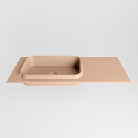 RIDGE Rosee Einbauwaschbecken aus solid surface (mineralwerkstoff) 100cm. Waschbeckenposition Links.-2
