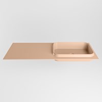 RIDGE Rosee Einbauwaschbecken aus solid surface (mineralwerkstoff) 120cm. Waschbeckenposition Rechts.-2
