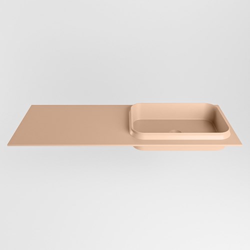 RIDGE Rosee Lavabo encastré solid surface 121cm. Position lavabo Droite.-2