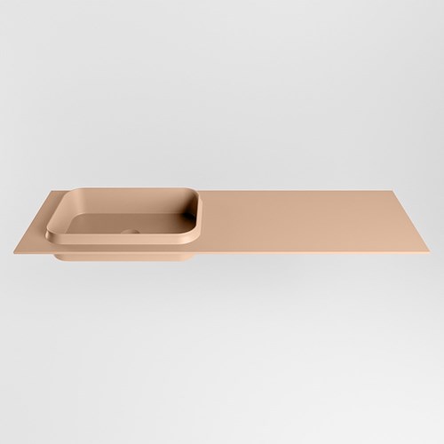 RIDGE Rosee Lavabo encastré solid surface 140cm. Position lavabo Gauche.-2