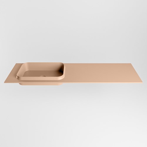 RIDGE Rosee solid surface inbouw / inleg wastafel 151cm. Positie wasbak links.-2
