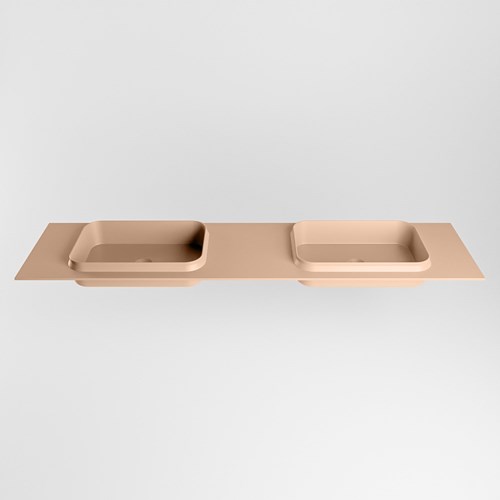 RIDGE Rosee Lavabo incasso solid surface 191cm. Posizione lavabo Doppio.-2