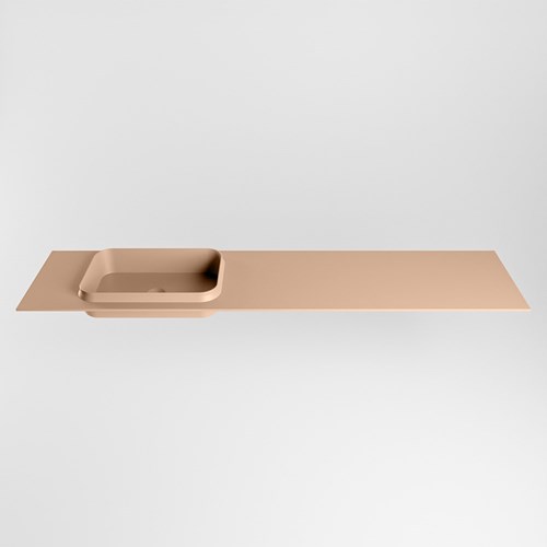 RIDGE Rosee solid surface inbouw / inleg wastafel 190cm. Positie wasbak links.-2
