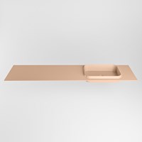 RIDGE Rosee solid surface inbouw / inleg wastafel 190cm. Positie wasbak rechts.-2