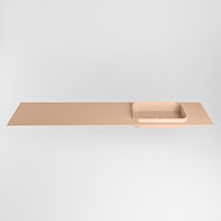RIDGE Rosee solid surface inbouw / inleg wastafel 200cm. Positie wasbak rechts.-2