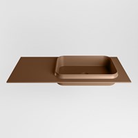 RIDGE Rust Einbauwaschbecken aus solid surface (mineralwerkstoff) 100cm. Waschbeckenposition Rechts.-2