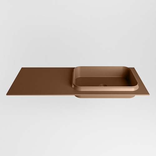 RIDGE Rust Lavabo encastré solid surface 110cm. Position lavabo Droite.-2