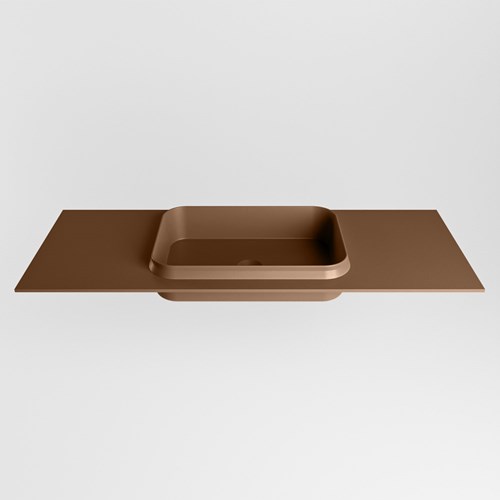 RIDGE Rust Lavabo encastré solid surface 120cm. Position lavabo Centrée.-2