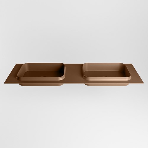 RIDGE Rust Einbauwaschbecken aus solid surface (mineralwerkstoff) 160cm. Waschbeckenposition Doppelt.-2
