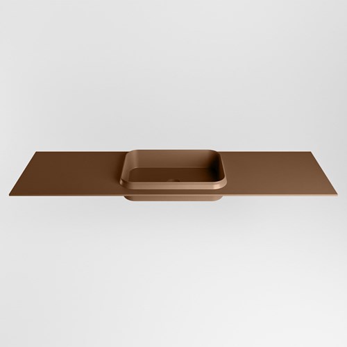 RIDGE Rust solid surface inbouw / inleg wastafel 160cm. Positie wasbak midden.-2