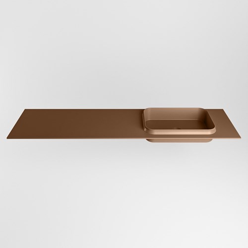 RIDGE Rust Einbauwaschbecken aus solid surface (mineralwerkstoff) 170cm. Waschbeckenposition Rechts.-2