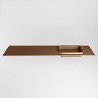 RIDGE Rust Einbauwaschbecken aus solid surface (mineralwerkstoff) 200cm. Waschbeckenposition Rechts.-2