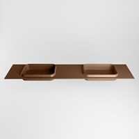 RIDGE Rust Lavabo incasso solid surface 200cm. Posizione lavabo Doppio.-2