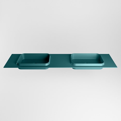 RIDGE Smag solid surface inbouw / inleg wastafel 190cm. Positie wasbak dubbel.-2