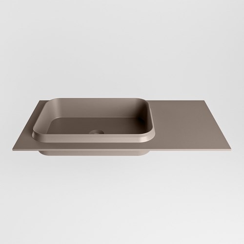 RIDGE Smoke Lavabo encastrado de solid surface 90cm. Posición del fregadero Izquierda.-2