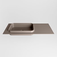 RIDGE Smoke Einbauwaschbecken aus solid surface (mineralwerkstoff) 100cm. Waschbeckenposition Links.-2