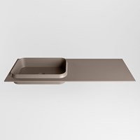 RIDGE Smoke solid surface inbouw / inleg wastafel 120cm. Positie wasbak links.-2