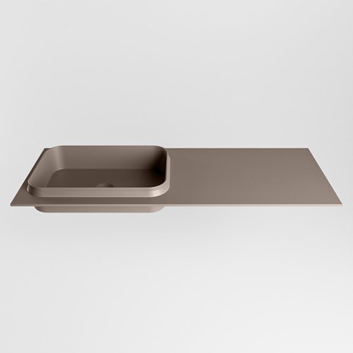 RIDGE Smoke Lavabo encastrado de solid surface 121cm. Posición del fregadero Izquierda.-2