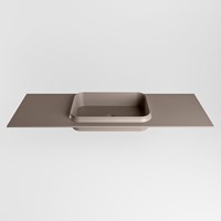 RIDGE Smoke solid surface inbouw / inleg wastafel 130cm. Positie wasbak midden.-2
