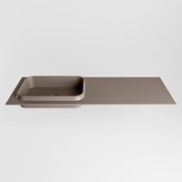 RIDGE Smoke Lavabo encastré solid surface 130cm. Position lavabo Gauche.-2