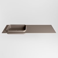 RIDGE Smoke Lavabo encastrado de solid surface 141cm. Posición del fregadero Izquierda.-2