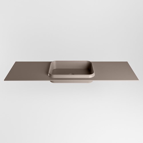 RIDGE Smoke Lavabo encastrado de solid surface 151cm. Posición del fregadero Centro.-2