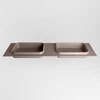 RIDGE Smoke solid surface inbouw / inleg wastafel 160cm. Positie wasbak dubbel.-2