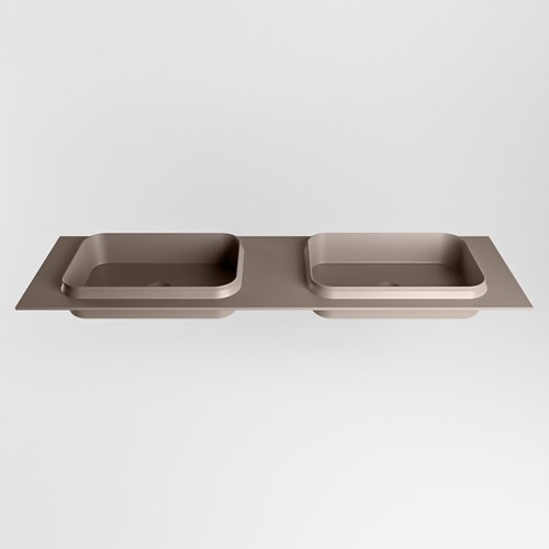 RIDGE Smoke Inset / Built-in Basin solid surface 160cm. Position basin Double.-2